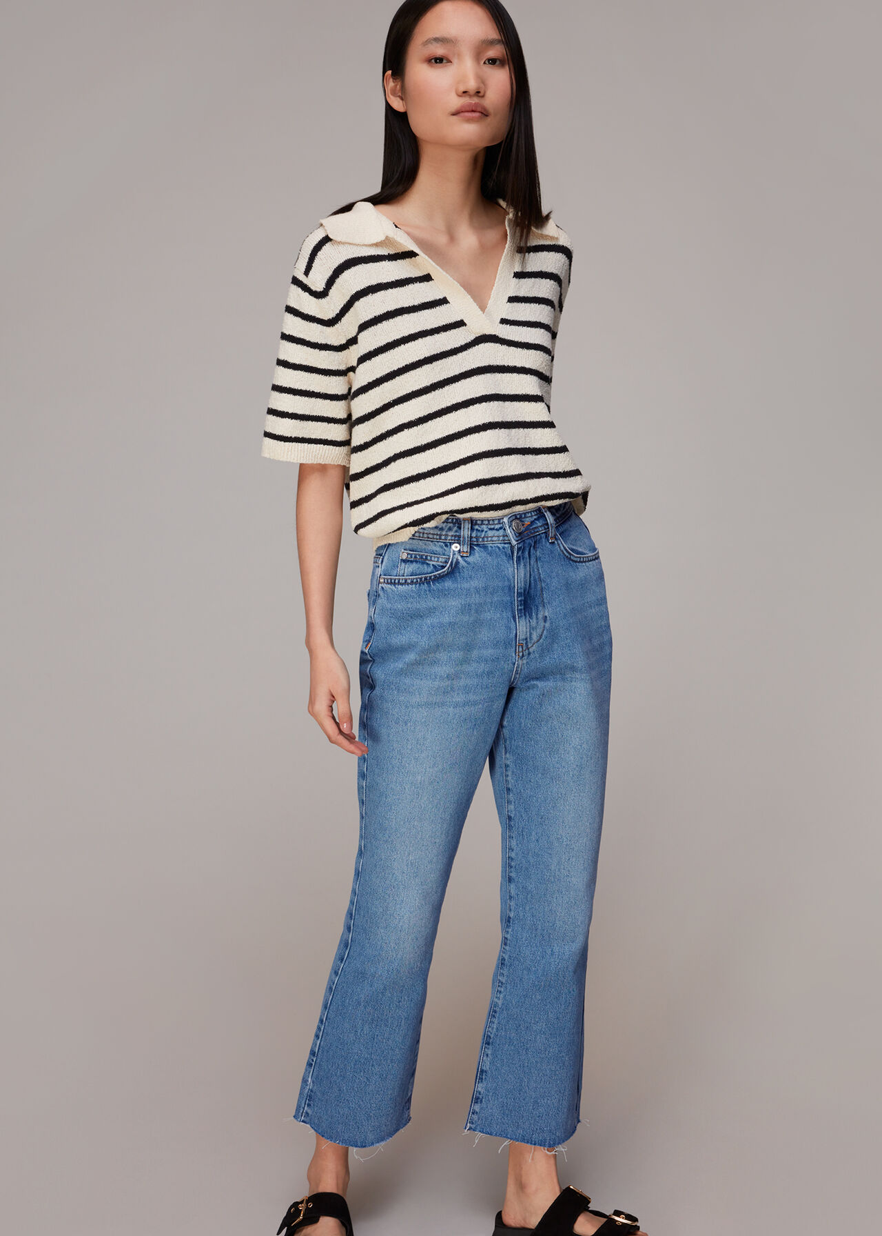Light Wash Authentic Kick Flare Jean | WHISTLES