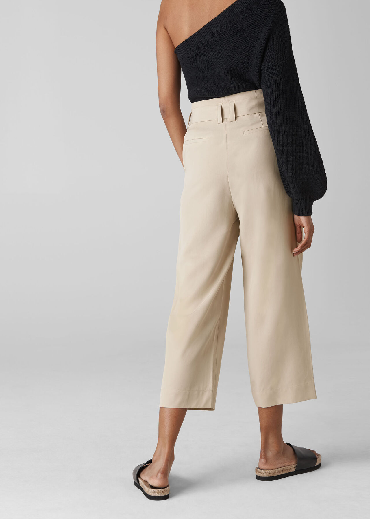 Paper Bag Belted Trouser Neutral