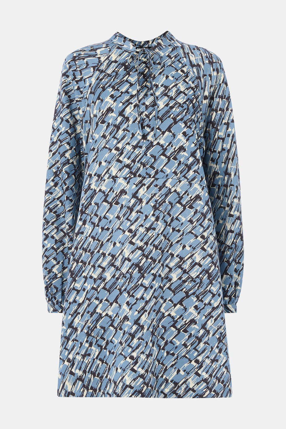 Blue Petite Feathered Wing Marnie Dress