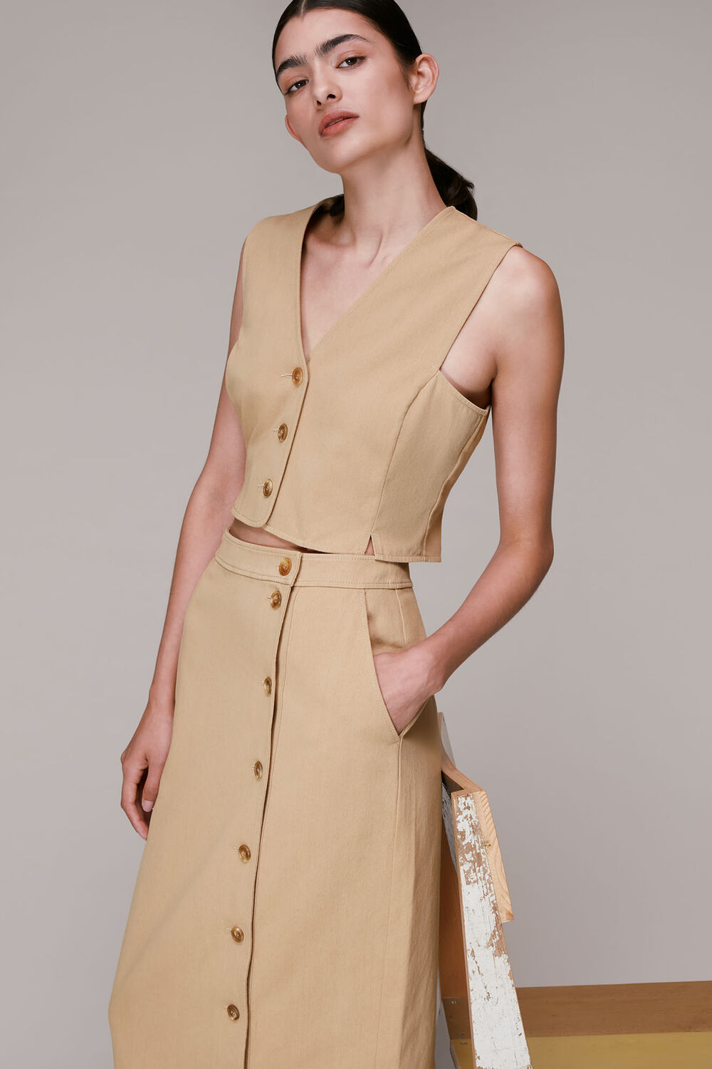 Kaia Button Front Skirt
