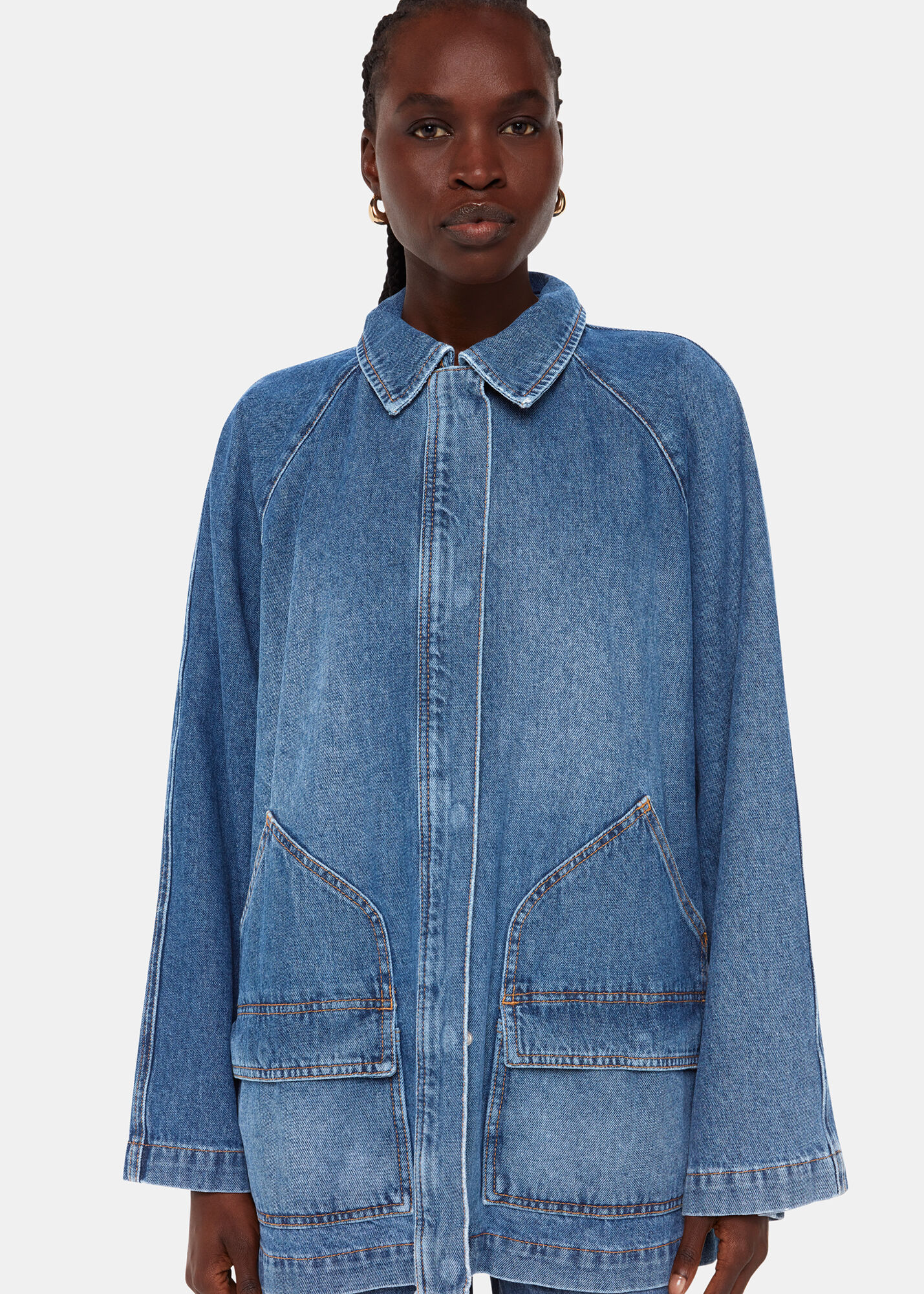 Flared denim jacket new arrivals