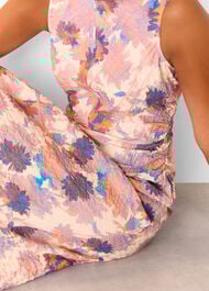 Petite Floral Textured Midi Dress