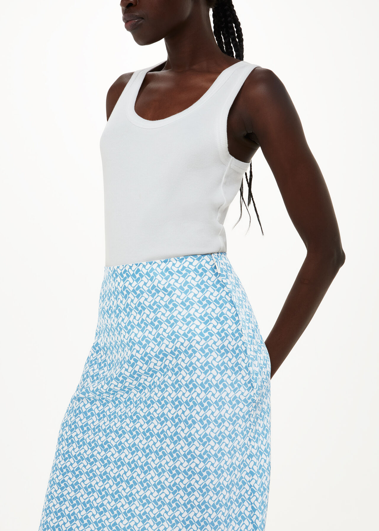 Two Tone Tile Bias Cut Skirt