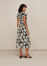 Starburst Floral Print Dress Black/Multi