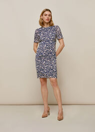 Wheat Floral Silk Bodycon