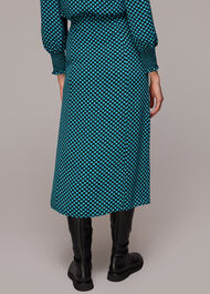 Star Check Button Front Skirt