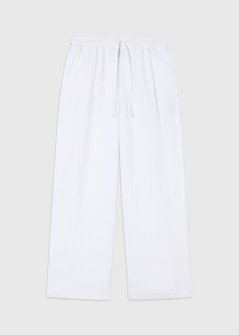 Wide Crop Cheesecloth Trouser