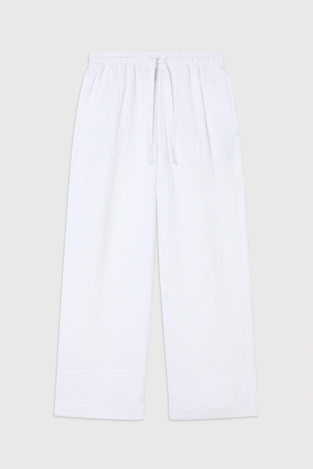 Wide Crop Cheesecloth Trouser