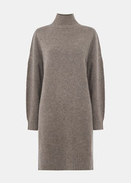 Funnel Neck Wool Mini Dress