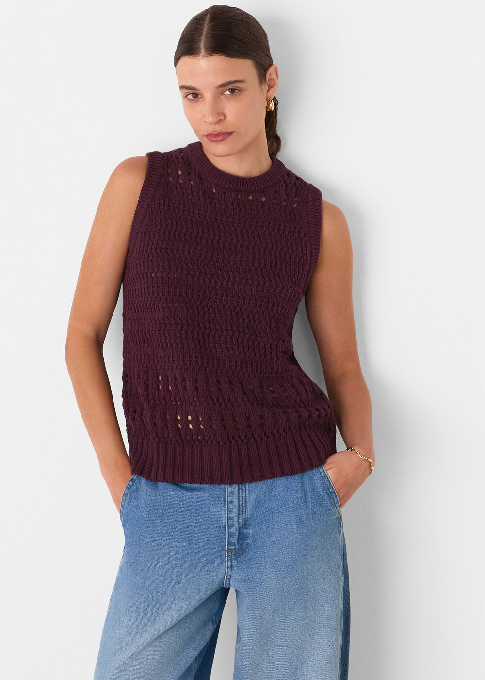Chunky Cotton Pointelle Tank