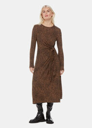 Petite Coffee Bean Tie Jersey Dress