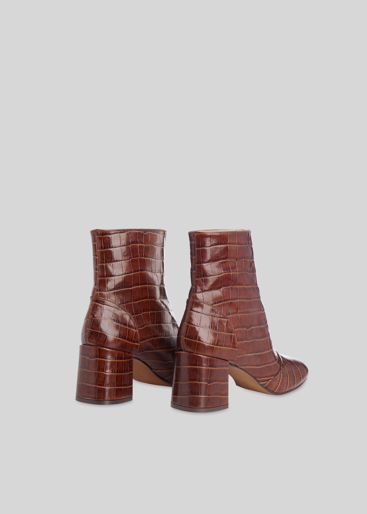 Rowan Croc Zip Front Boot Brown