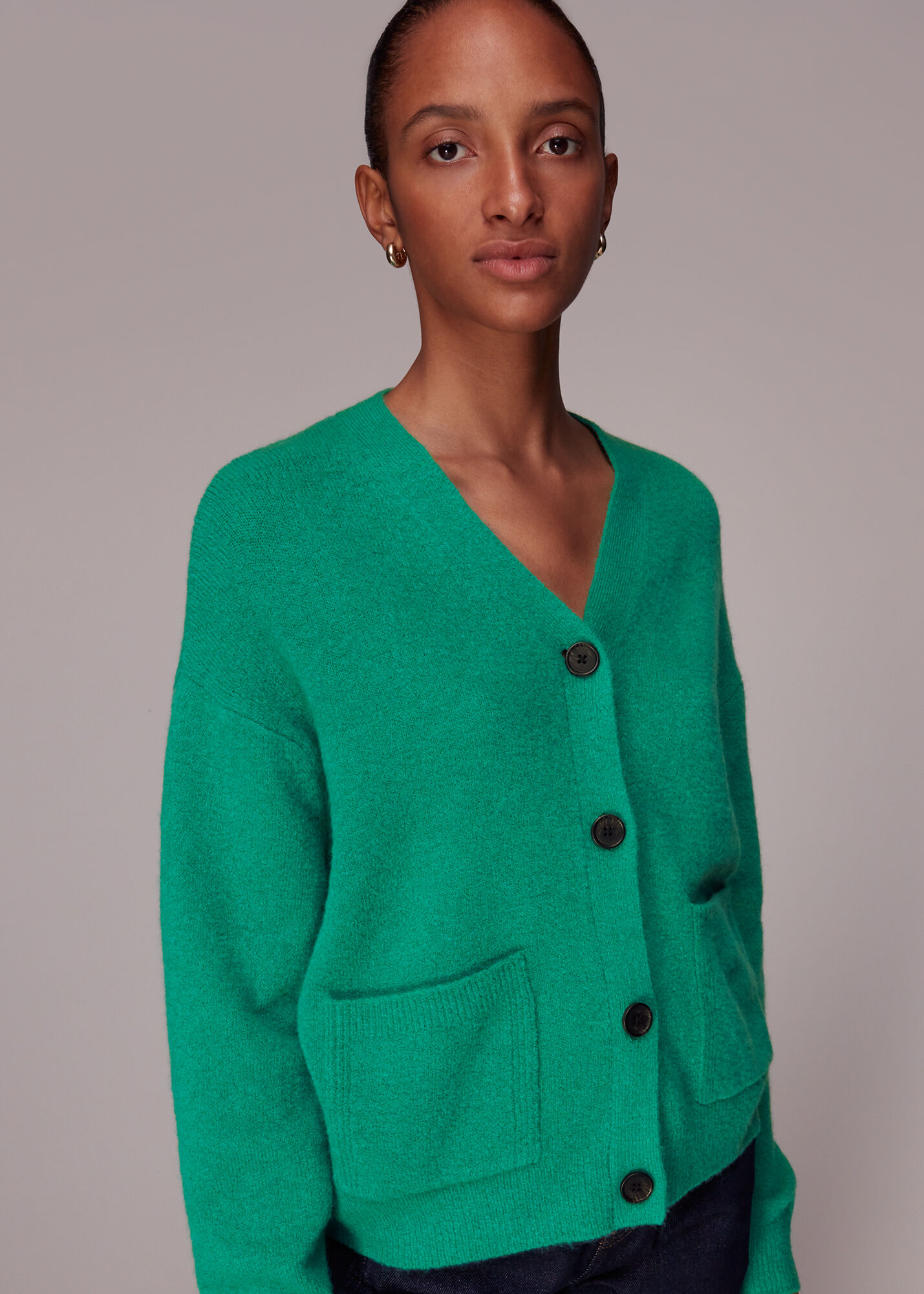 Green Stella Pocket Cardigan