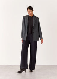 Isla Pinstripe Wool Blazer