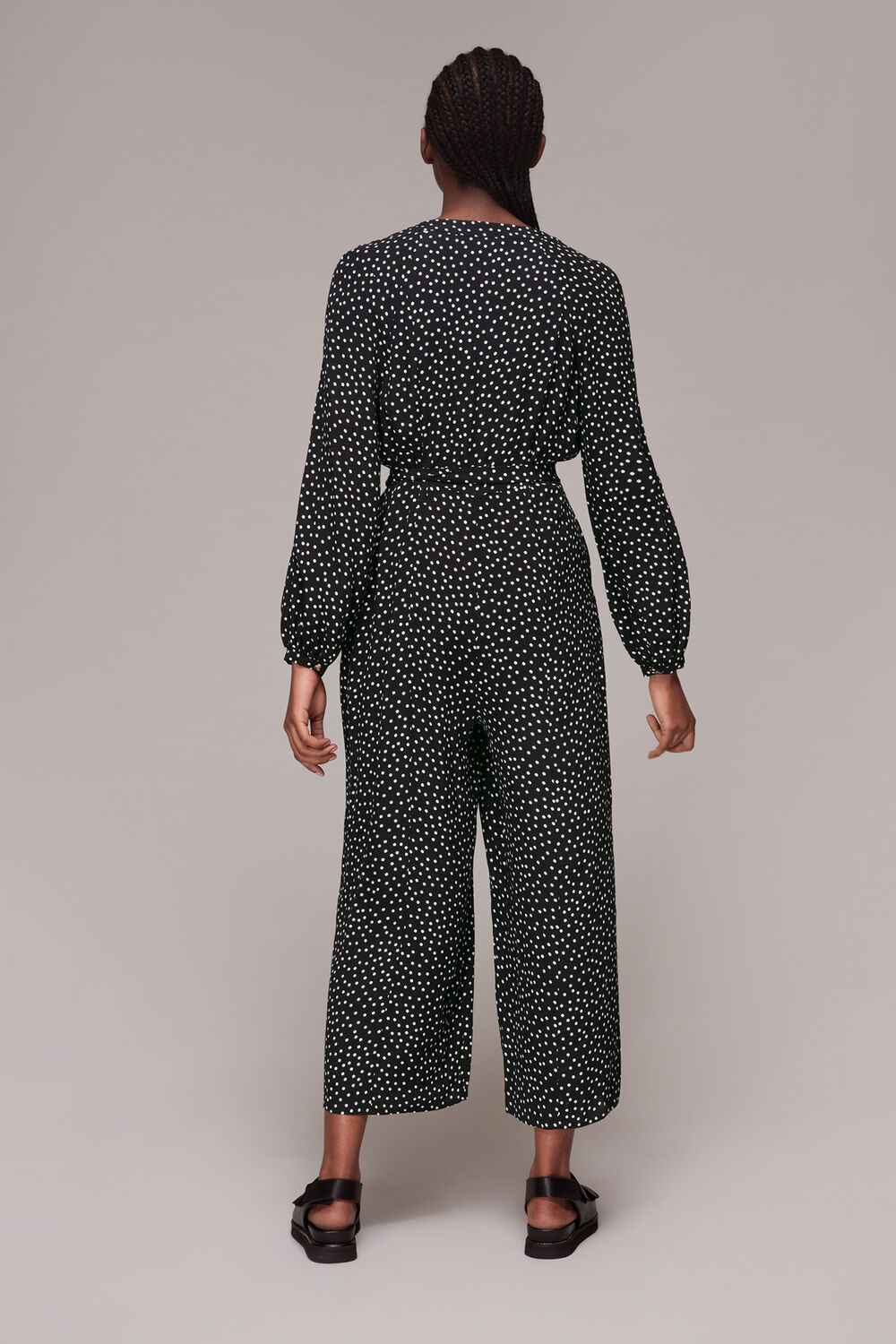 Black and White Lottie Spot Printed Jumpsuit