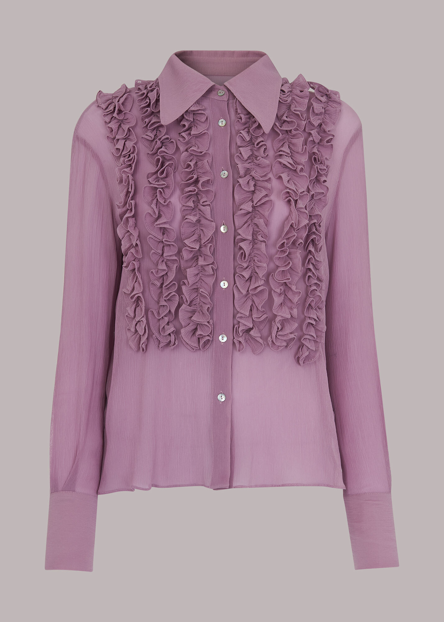 Lilac Whistles X Hai Ruffle Blouse WHISTLES