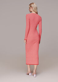 Checkerboard Knit Midi Dress