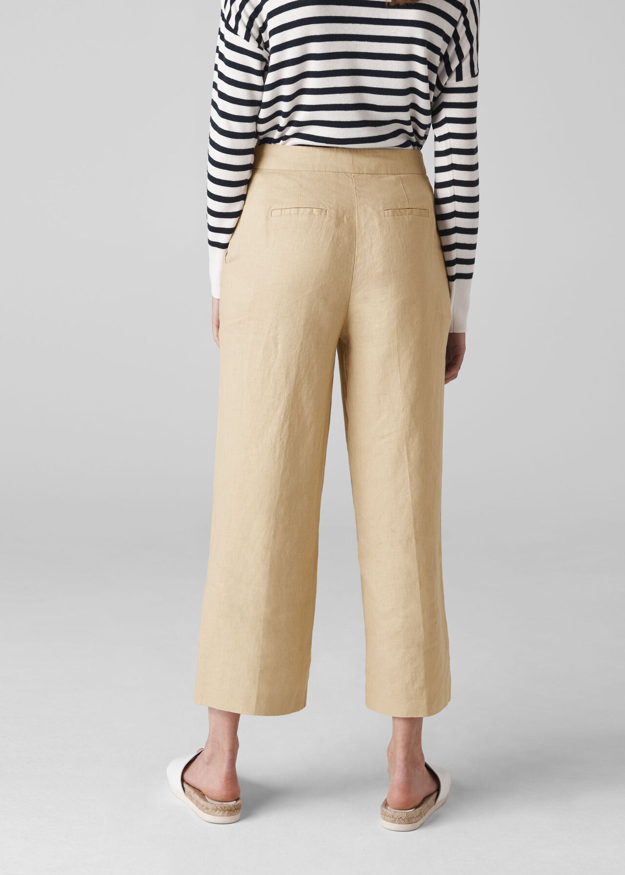 Linen Crop Wide Leg Neutral