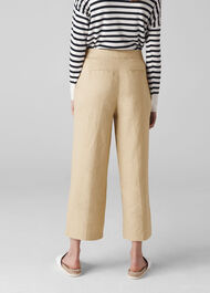 Linen Crop Wide Leg Neutral
