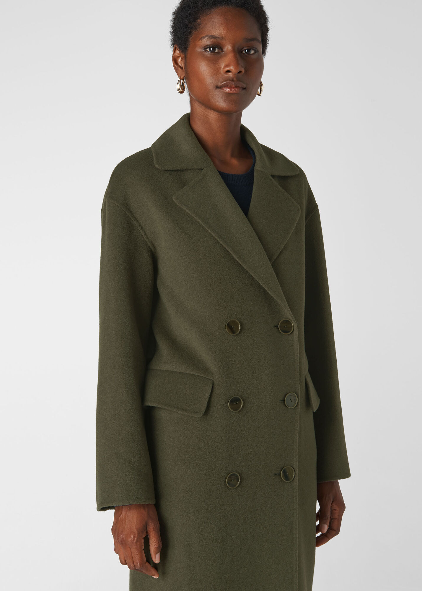 Khaki Rosie Double Faced Coat WHISTLES