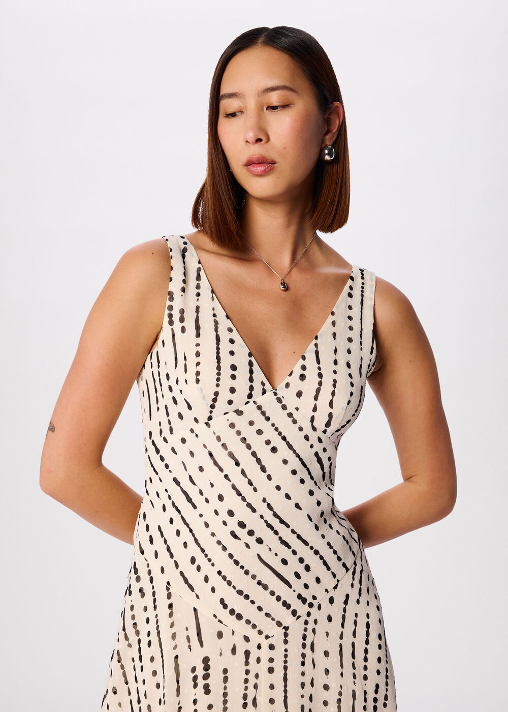 Dashed Spot Dobby Maxi Dress