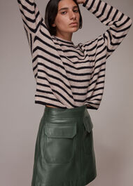 Military Leather Pocket Skirt