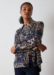Patchwork Leopard Print Shirt