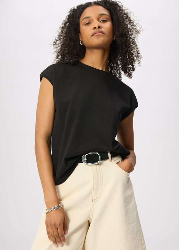 Black Cap Sleeve Tee