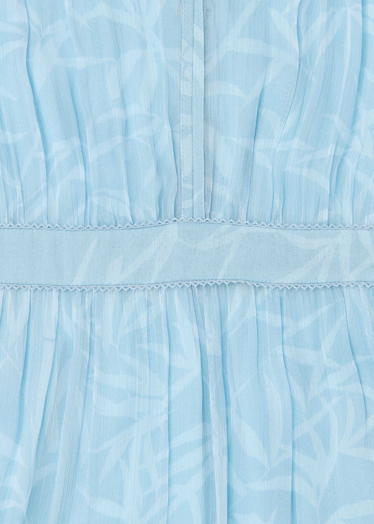 Petite Bamboo Leaves Gathered Dress