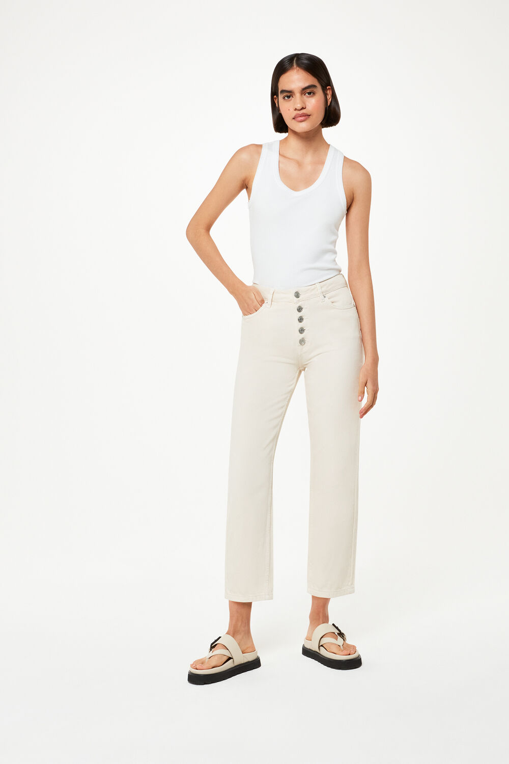Ivory Authentic Hollie Button Jean
