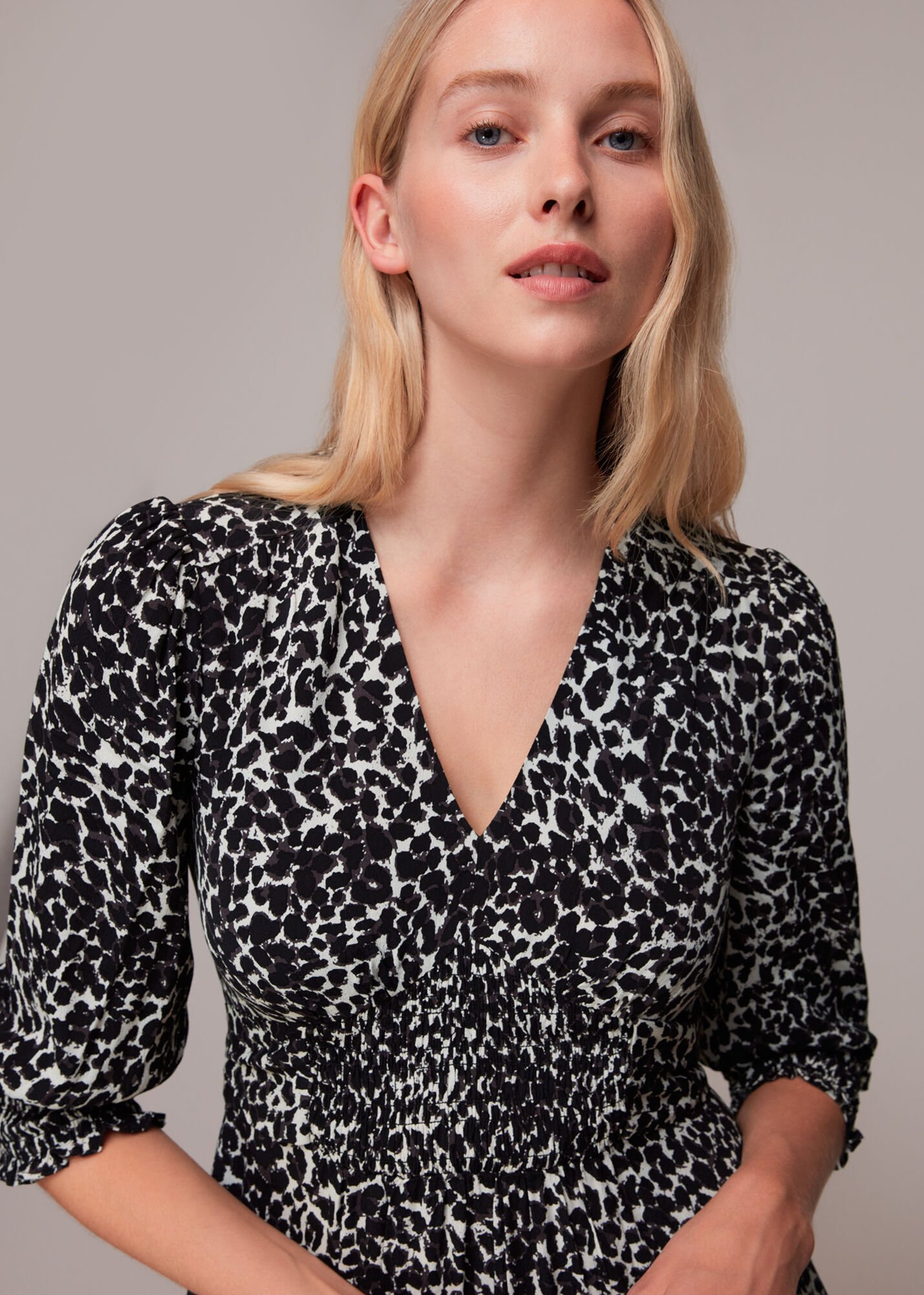 Black and white leopard dress discount