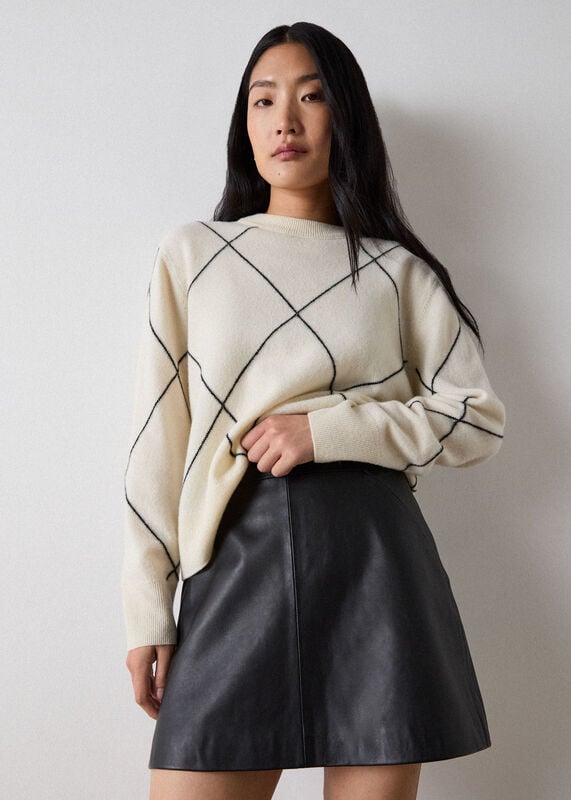 Black Leather A line Skirt