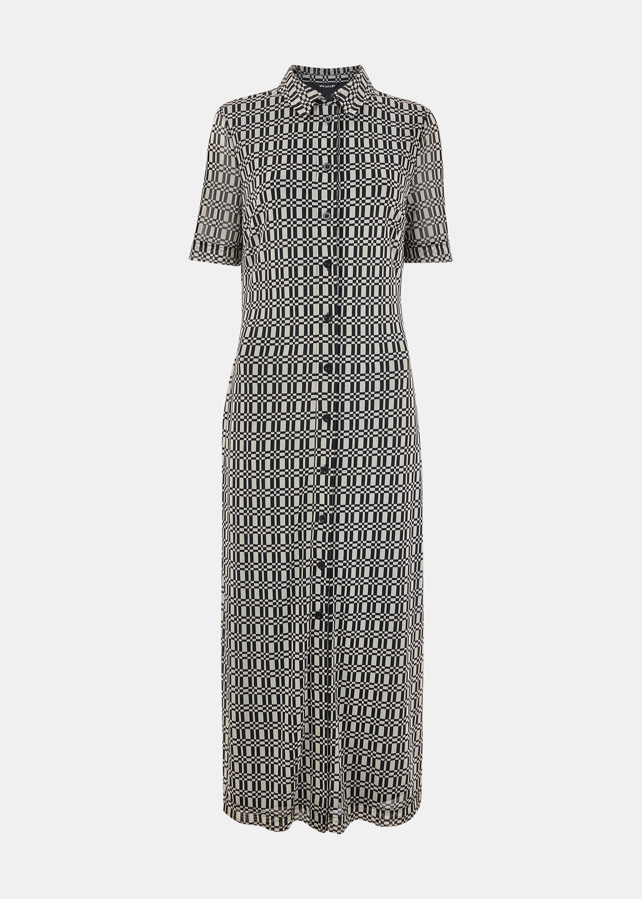 Link Check Mesh Shirt Dress
