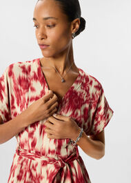Petite Blurred Floral Tie Jumpsuit