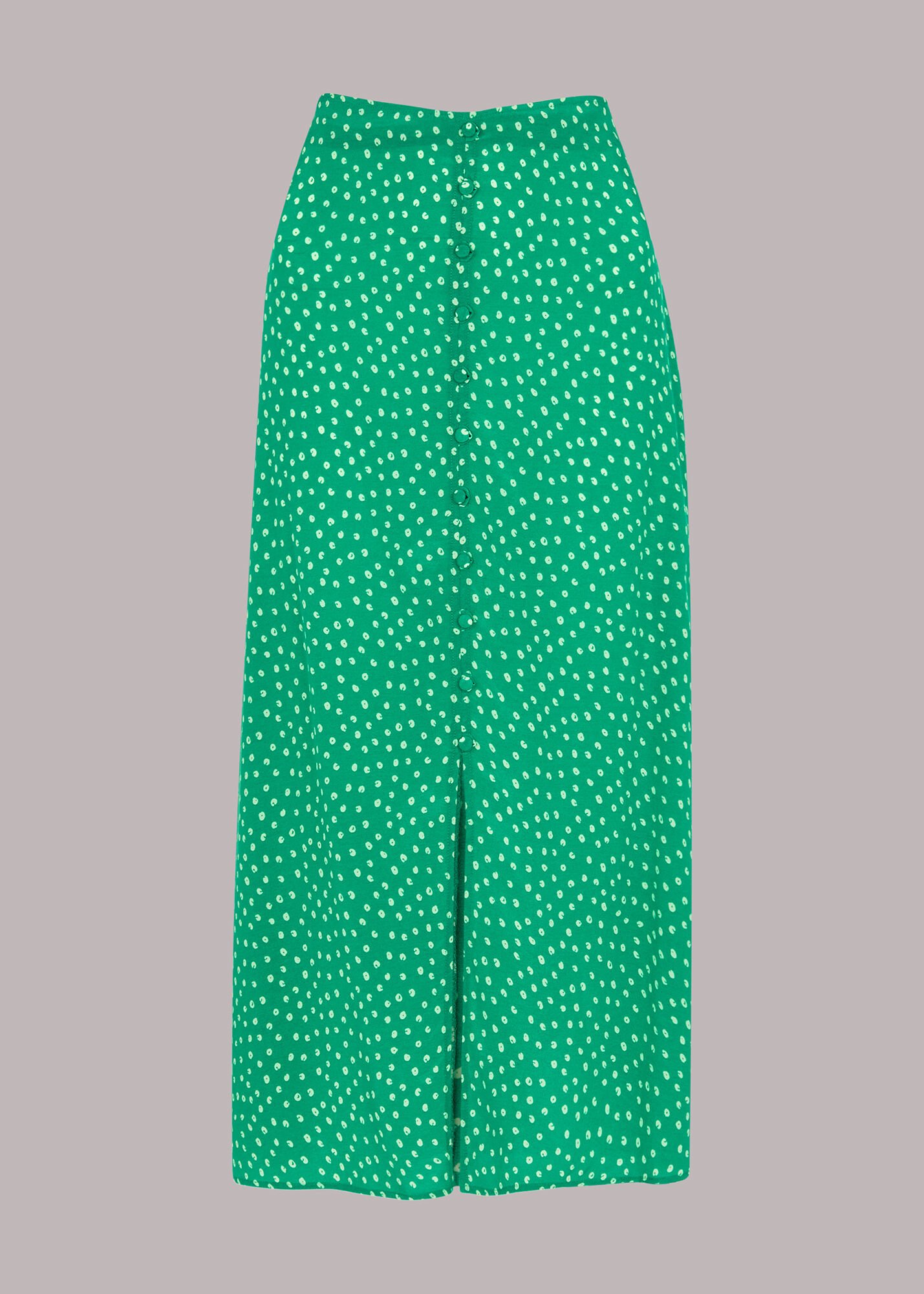 Petite green spotted midi skirt clearance