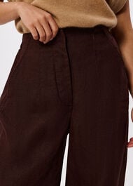 Petite Linen Barrel Leg Trouser