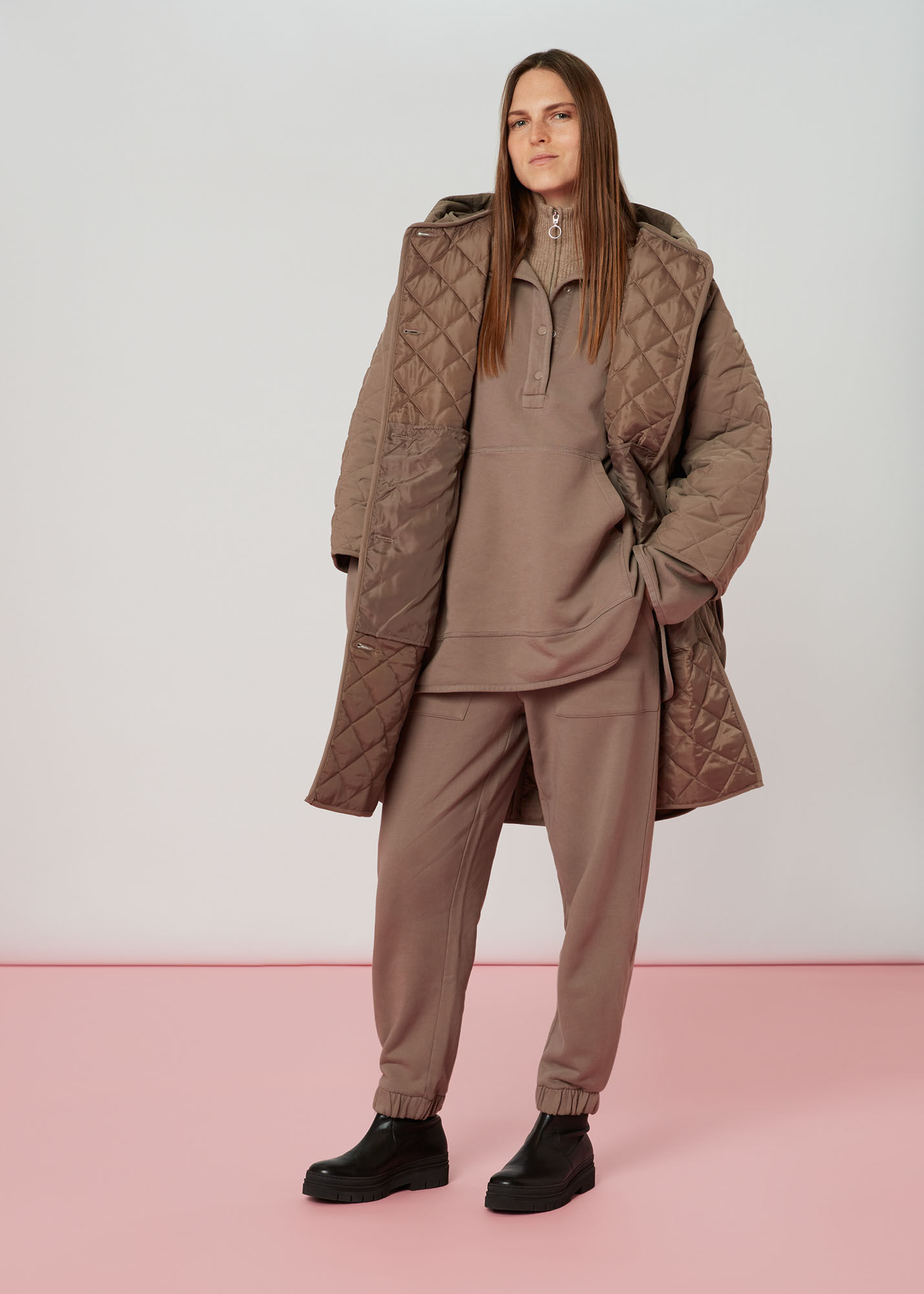 Taupe Quilted Cape WHISTLES