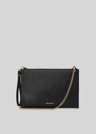 Hampton Lizard Chain Pouch Black