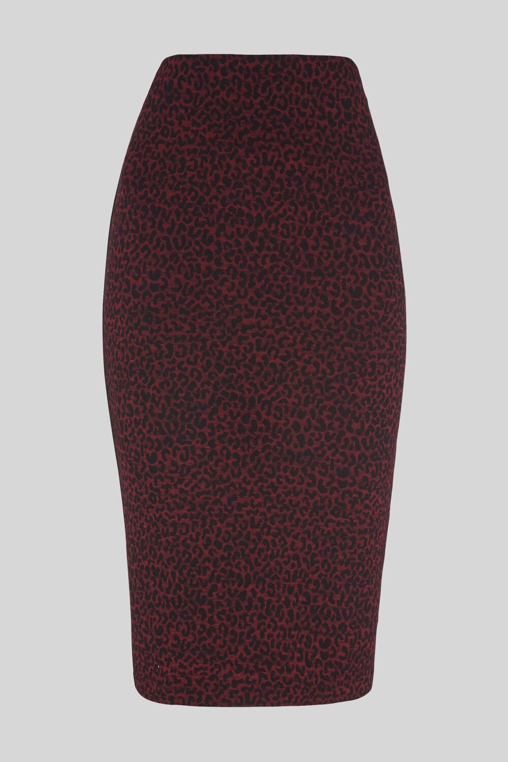 Animal Jacquard Tube Skirt Burgundy