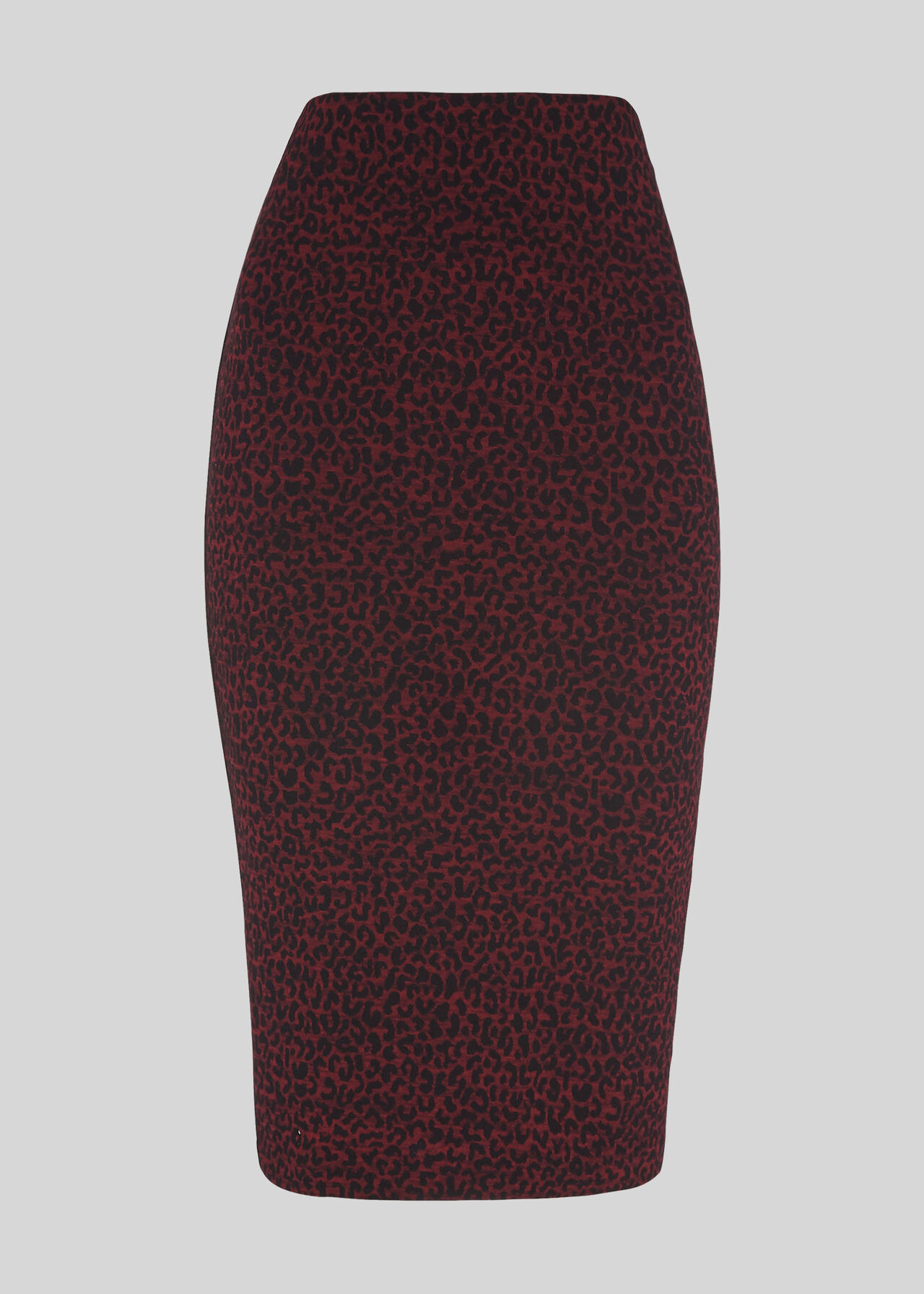 Animal Jacquard Tube Skirt Burgundy