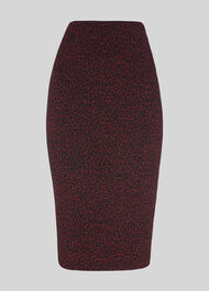 Animal Jacquard Tube Skirt Burgundy