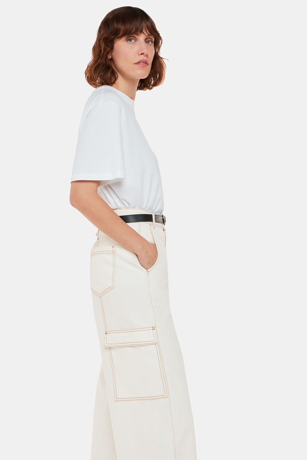 White Wide Leg Cargo Jean