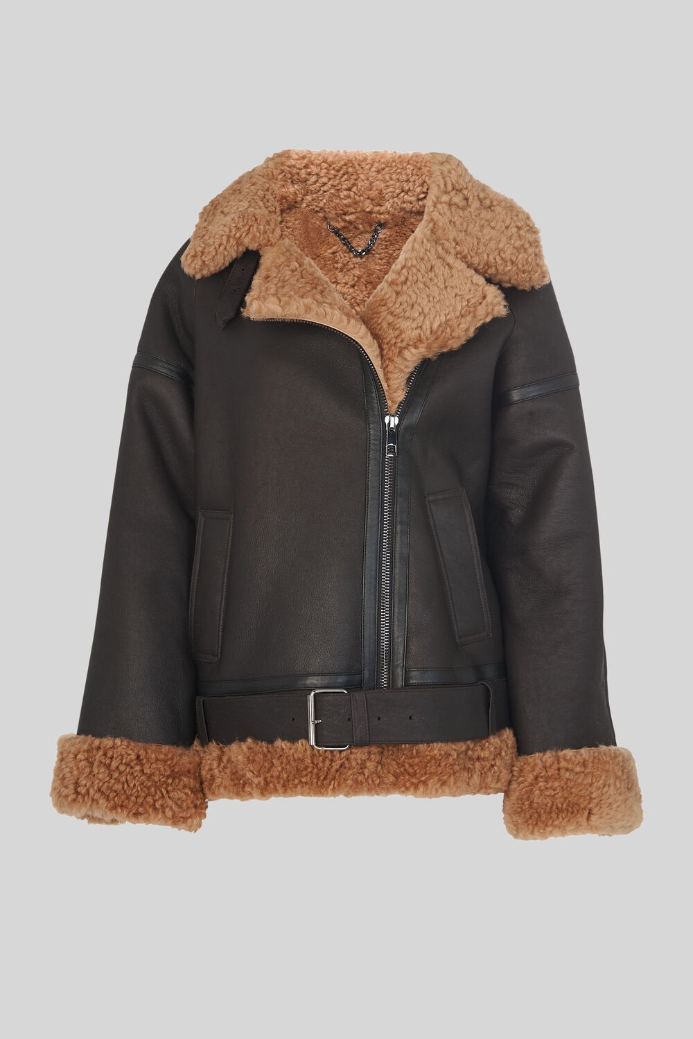 Shearling Brooke Biker Jacket Black