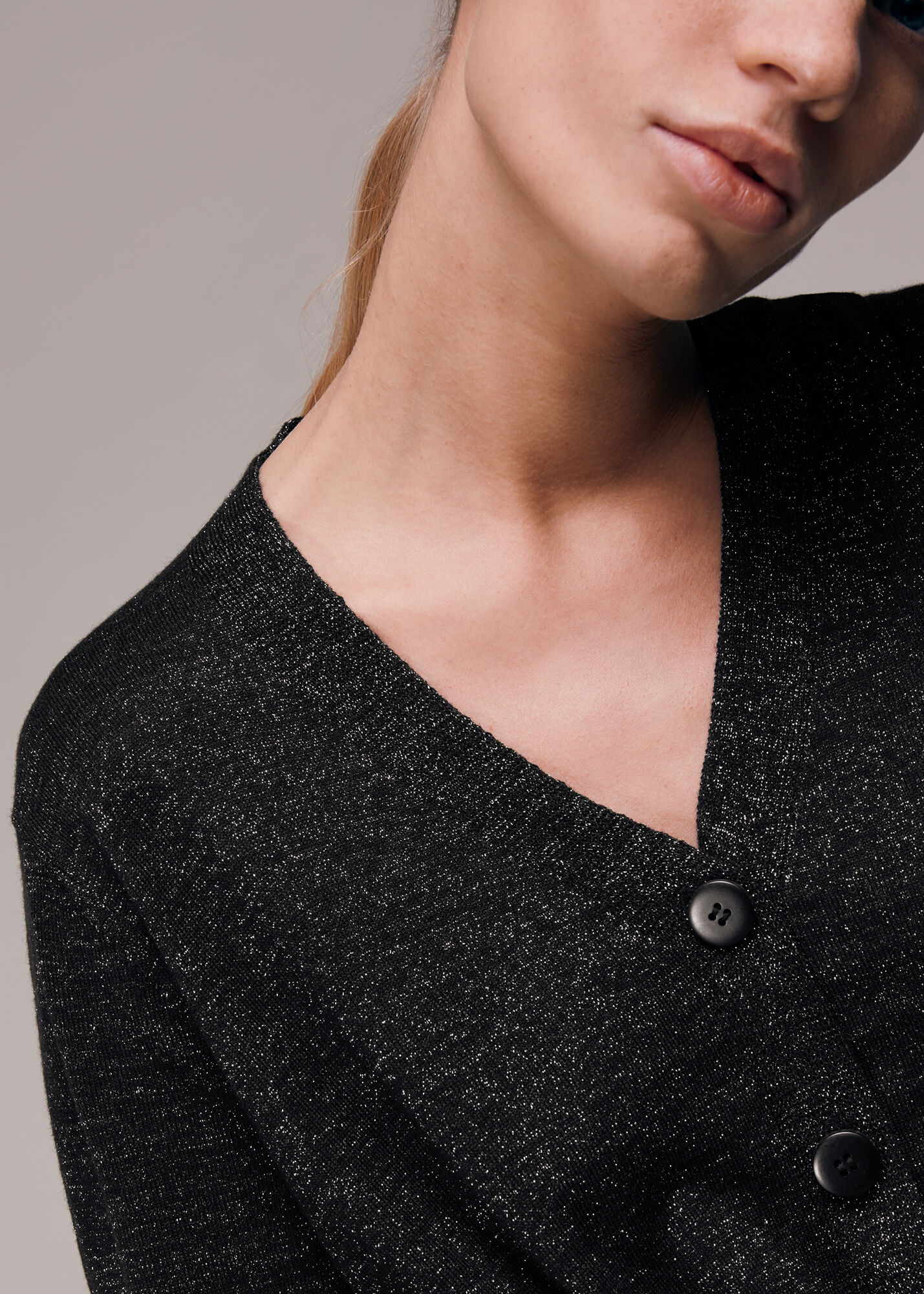 Black shimmer cardigan deals