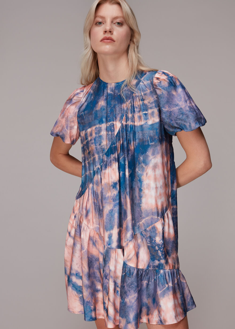 Mirrored Tie Dye Trapeze Dress