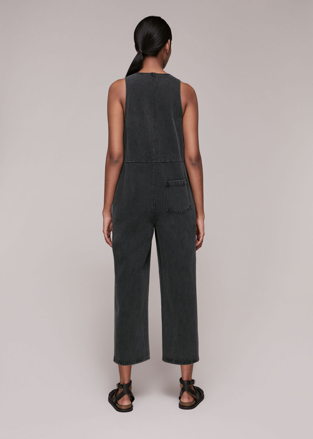 V Neck Denim Jumpsuit