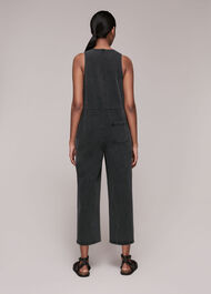 V Neck Denim Jumpsuit
