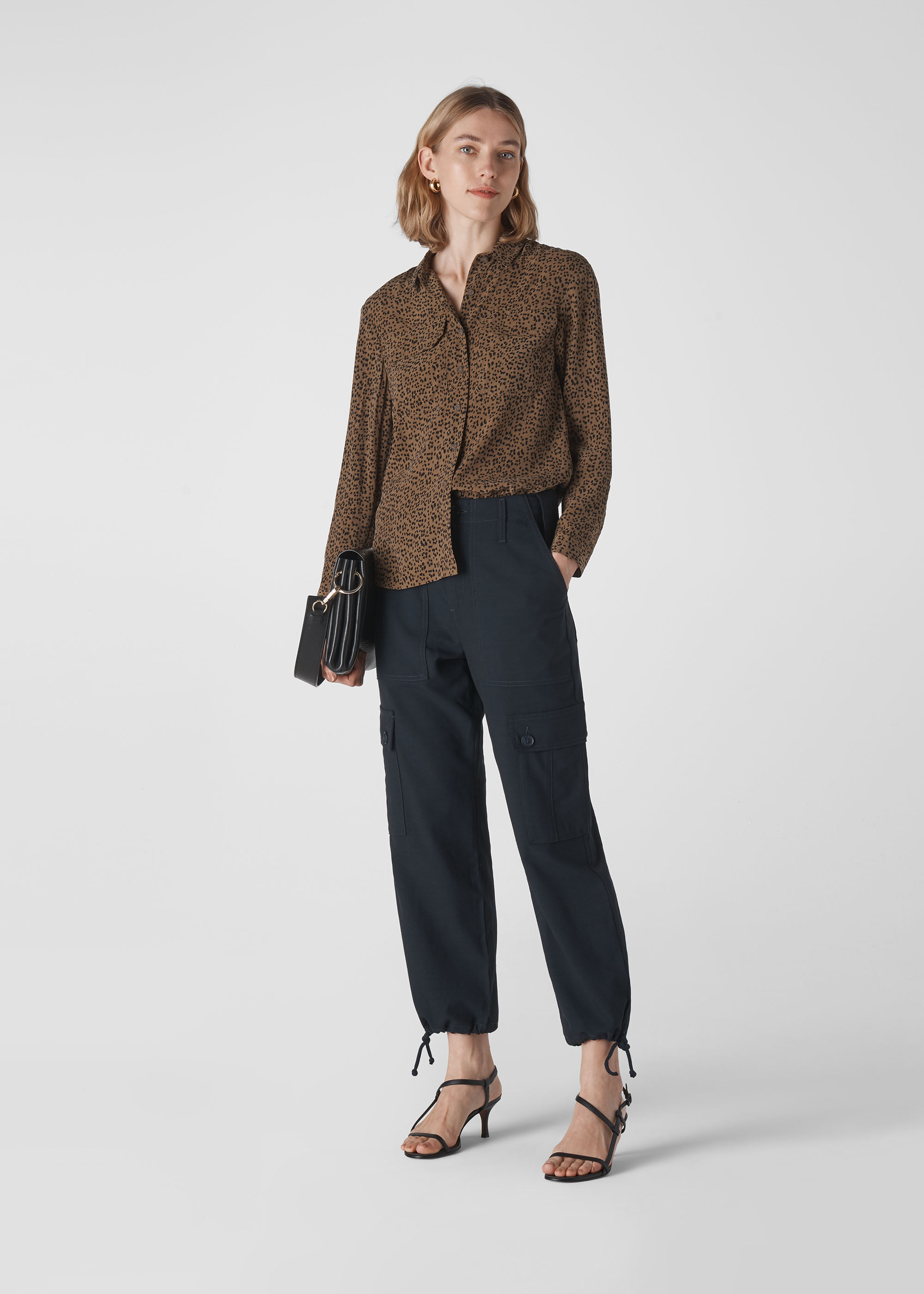 whistles animal print shirt dress