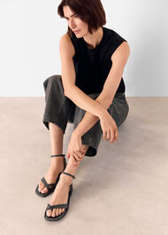 Contrast Stitch Strappy Sandal