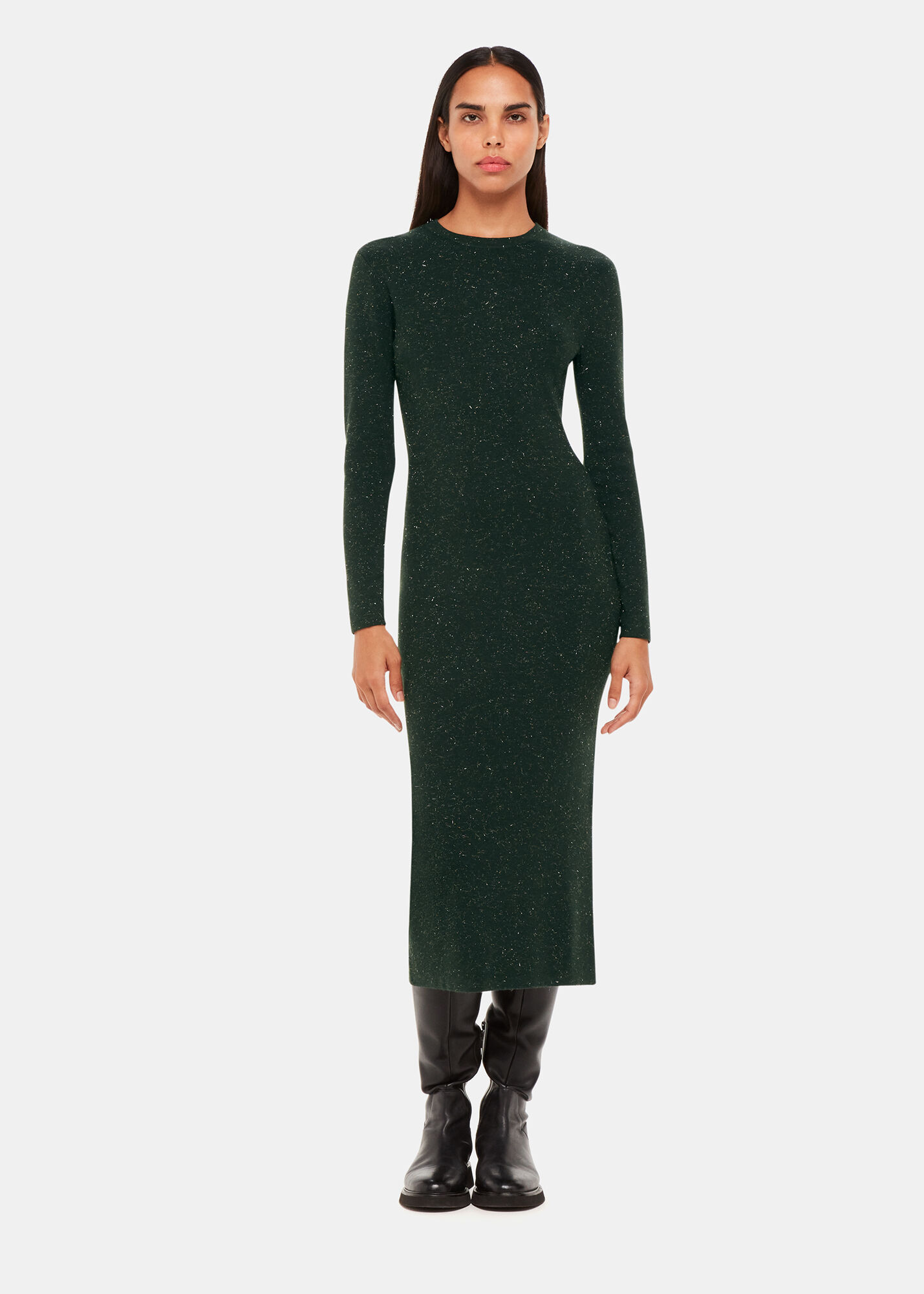 Dark Green Annie Sparkle Knit Dress WHISTLES
